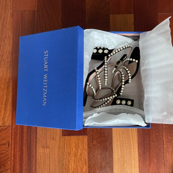 Stuart Weitzman peridot pearly sandals never worn - Picture 3 of 8